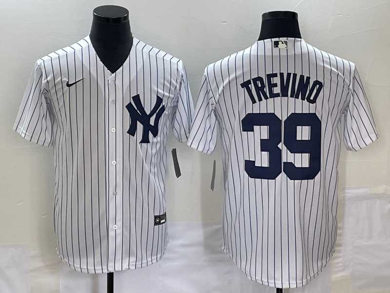 Men%27s New York Yankees #39 Jose Trevino White Cool Base Stitched Baseball Jersey->new york yankees->MLB Jersey